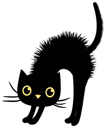 Black vector cat in flat style for Halloween designsのイラスト素材