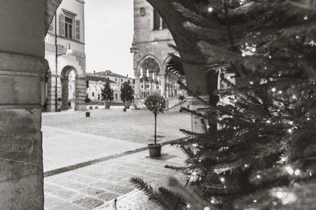 UDINE (ITALY) - JANUARY 03, 2020: The view on the city centre of Udine town, Italy. Ancient Italian...