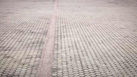 patterned paving tiles, cement brick floorの写真素材