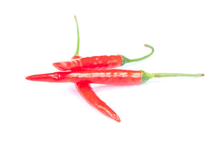 red hot chili pepper isolated on a white backgroundの写真素材