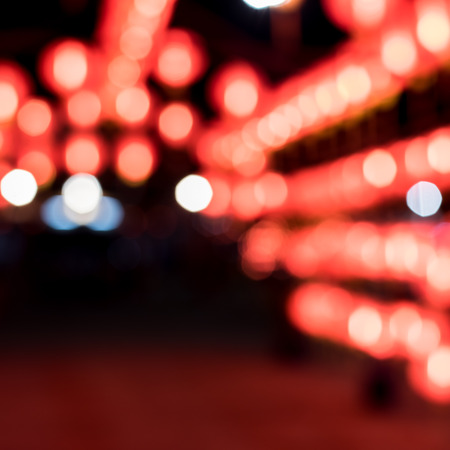A blurred shot of red Chinese lanterns use as Seamless.の写真素材