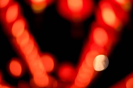 A blurred shot of red Chinese lanterns use a Seamless.の写真素材