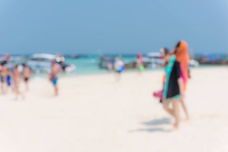 beach background from photo blurred lensの写真素材