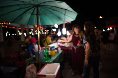 bokeh from night marketの写真素材