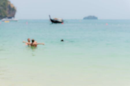 beach background from photo blurred lensの写真素材