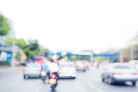 photo of blurred traffic and city backgroundの写真素材