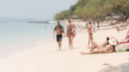 beach background from photo blurred lensの写真素材