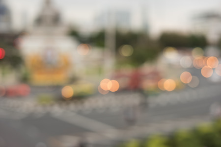 Blurred of city at night with bokehの写真素材