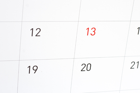 calendar and thirteen redの写真素材