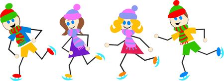 iceskating kidsの写真素材