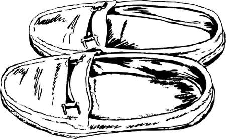 rough sketchy drawing style illustration of a pair of casual shoes