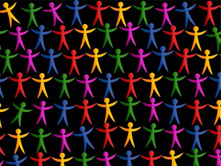 Group of colourful people wallpaper background design.の写真素材