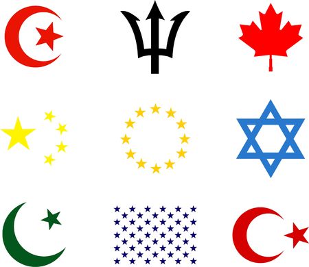 collection of flag icons isolated on whiteのeditorial素材