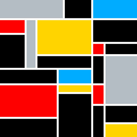 A fun, bright and colorful color composition, in the style of Mondrian.の写真素材