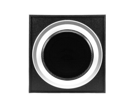 Acoustic speakers isolated on white backgroundの写真素材