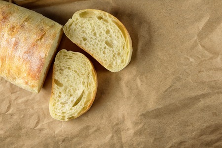 Cut ciabatta bread. design element