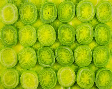 Sliced leek. Background close upの写真素材