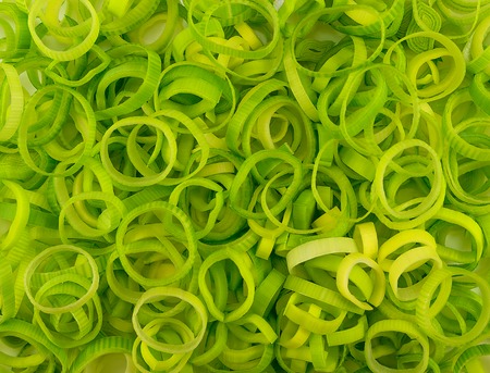 Sliced leek. Background close upの写真素材