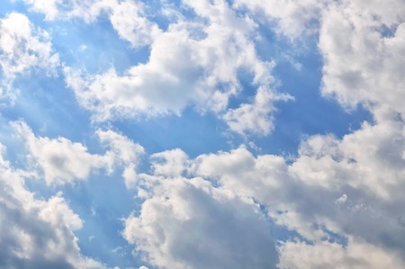 Time of day. Beautiful clouds on a blue sky