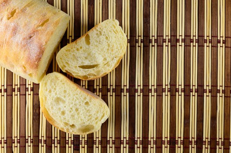 Cut ciabatta bread. design element