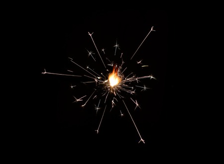 Larger Bengal fire on a black backgroundの写真素材