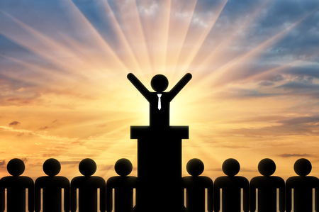 Man icon leader and team of minded people. Concept of teamworkの写真素材