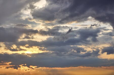Cloud the evening sky at sunset with dramatic cloudsの写真素材