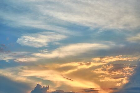 Cloud the evening sky at sunset with dramatic cloudsの写真素材