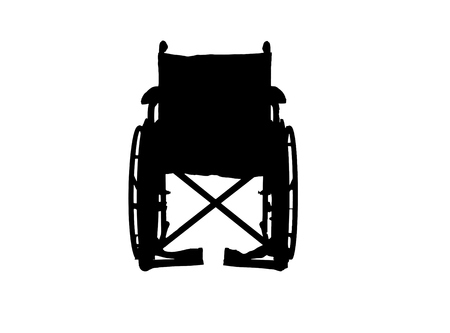 Vector silhouette wheelchair on a white backgroundのイラスト素材