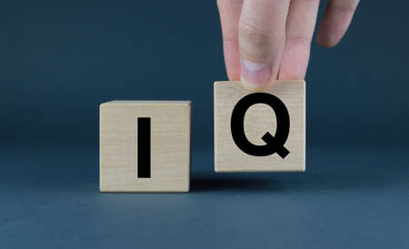 IQ intelligence symbol. Cubes form the word IQ. intelligence testing conceptの写真素材