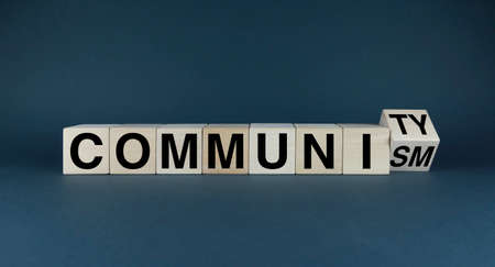 Community or Communism. Cubes form the words Community or communism.の写真素材