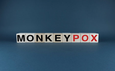 Monkeypox. Cubes form the word Monkeypox. Monkeypox Concept