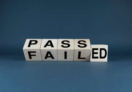 Passed or Failed. Cubes form the choice words Passed or Failed. business and education conceptの写真素材