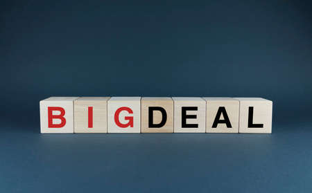 big deal. Cubes form the word Big Deal. Extensive business concept about Big Dealsの写真素材