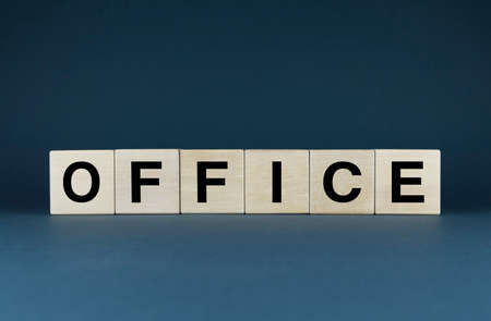 office. Cubes form the word Office. Office concept - business premises and workplaceの写真素材