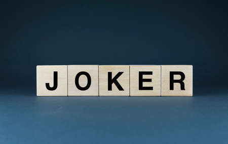 Joker. The cubes form the word Joker. Joker word conceptの写真素材