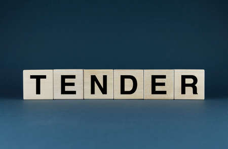 tender. Cubes form the word Tender. Business Concept Tenderの写真素材