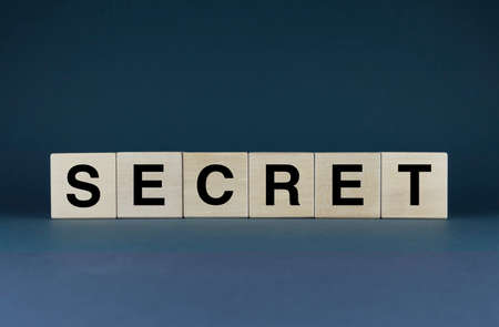 secret. Cubes form the word Secret. An extensive concept of the word Secret used in different areas of life and activityの写真素材