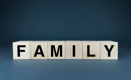 family. Cubes form the word Family. The concept of the word Familyの写真素材
