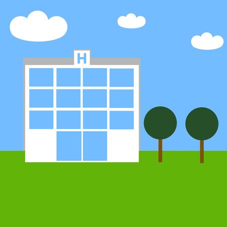 Hospital Vector on cool background.のイラスト素材