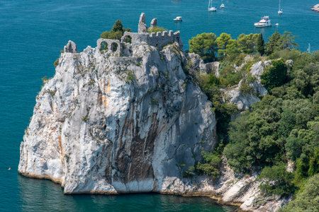 Historic Castello Vecchio di Duino in Italyの写真素材