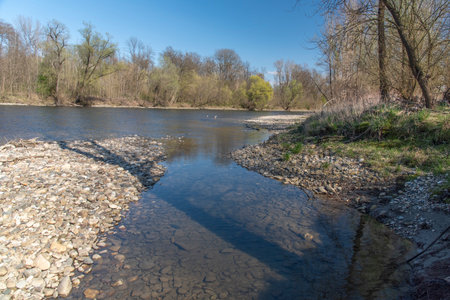 River Mura in Sloveniaの写真素材