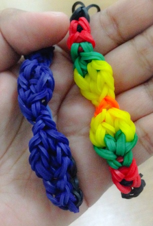 Colorful ribbons made of bands.の素材