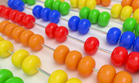 Close up abacus on white background