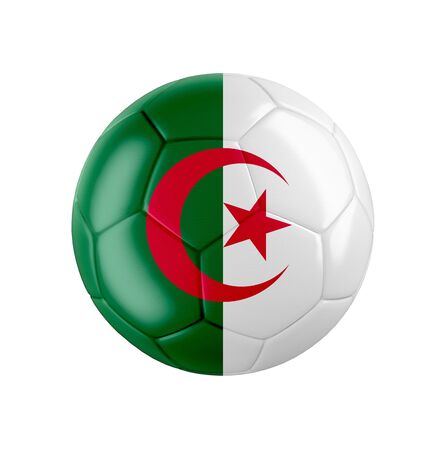 Soccer football ball with flag of Algeriaの写真素材