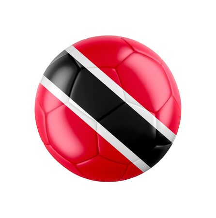 Soccer football ball with flag of Trinidad and Tobagoの写真素材