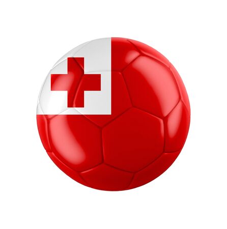 Soccer football ball with flag of Tongaの写真素材