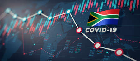 COVID-19 Coronavirus South Africa Economic Impact Concept Image.の写真素材