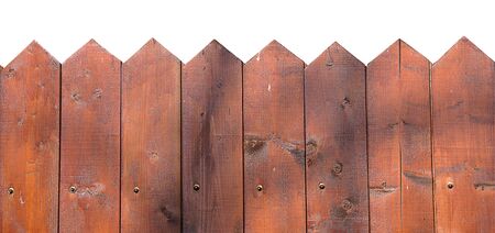 Wooden fence isolated on white copy spaceの写真素材