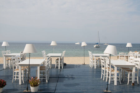 Traditional Greek tavernの写真素材